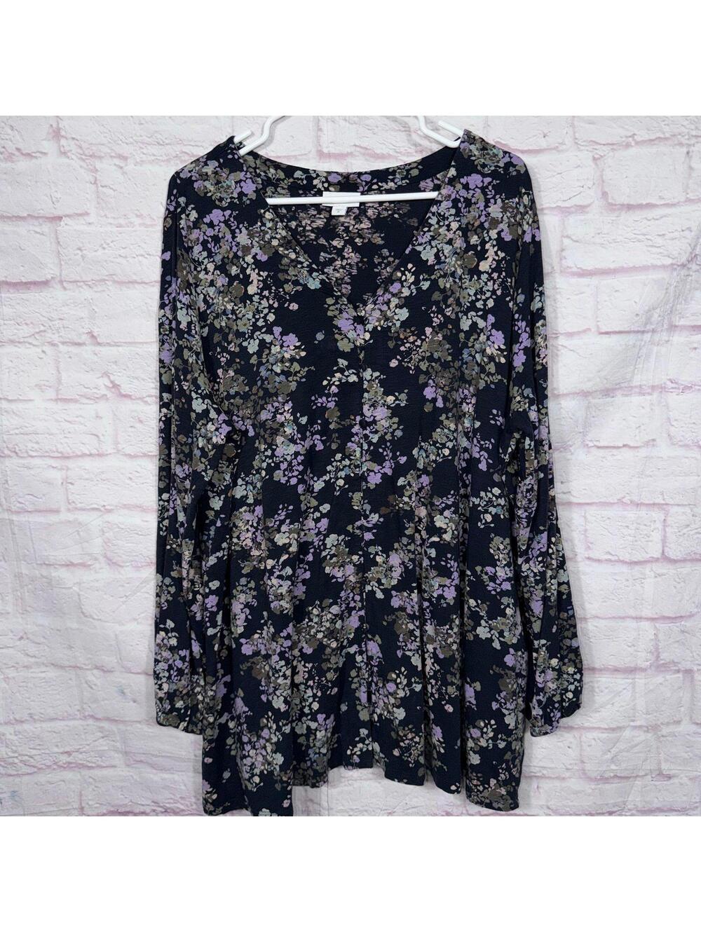 J.Jill Floral Long Sleeve Blouse - Size XL